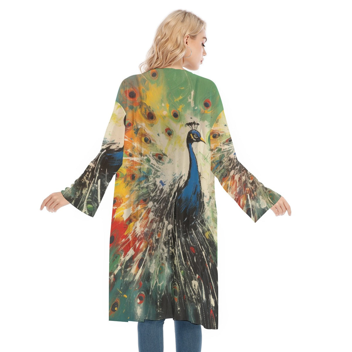 All- Over Print Women's Long Sleeve Mesh Cardigan