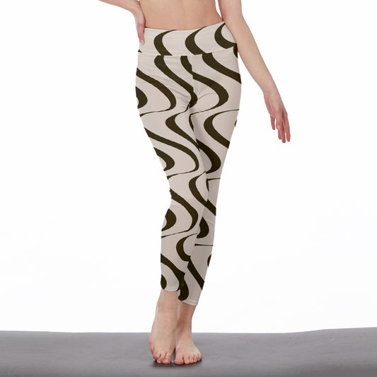 All-Over Print Women's High Waist Leggings | Side Stitch Closure