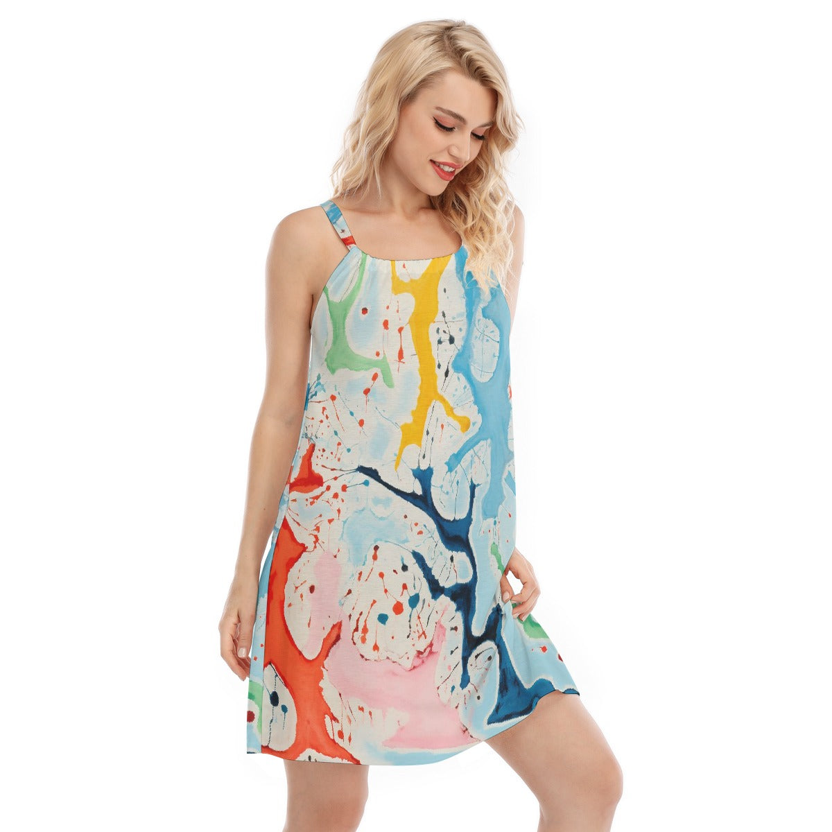 All-Over Print Women's O-neck Cami Dress