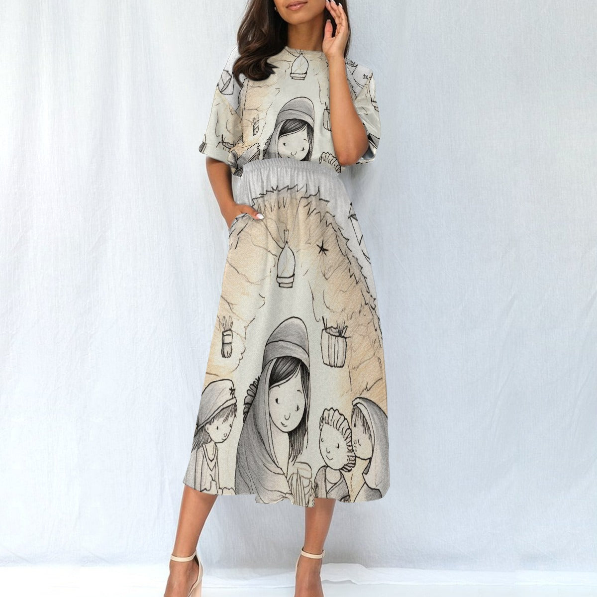 All-Over Print Women's Elastic Waist Dress