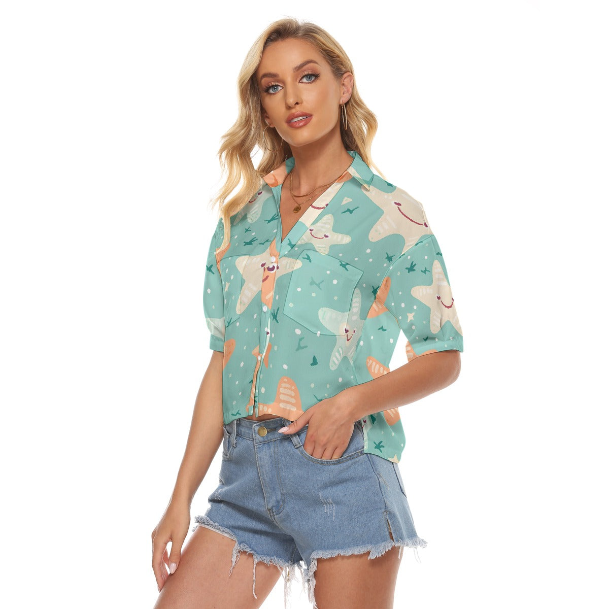 All-Over Print Women's V-neck Shirts