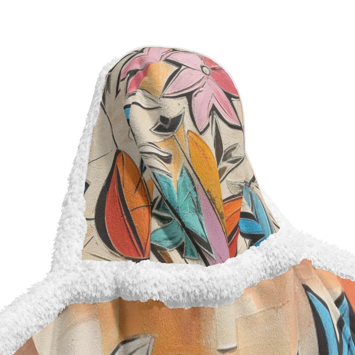 All-Over Print Unisex Wearable Hooded Blanket