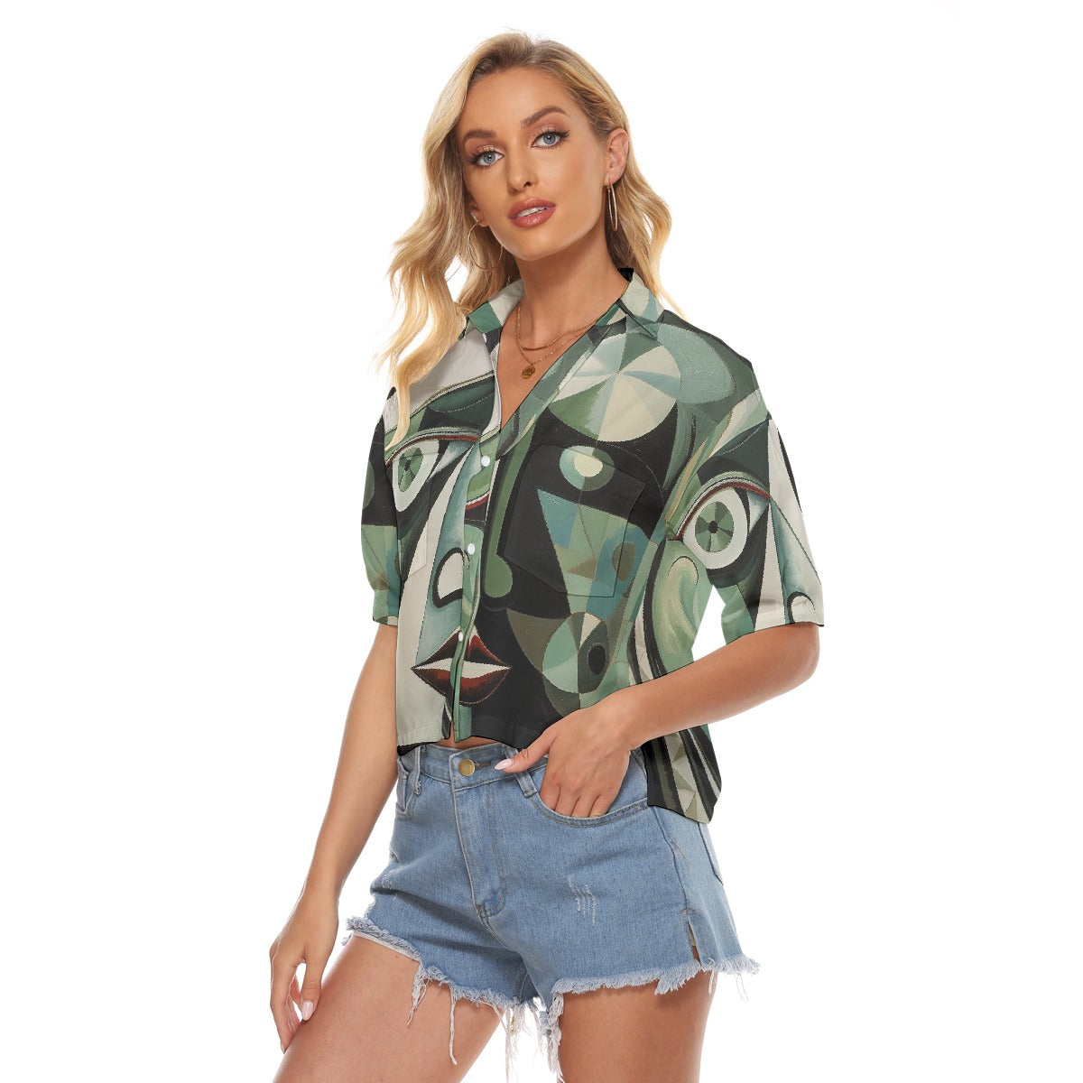 All-Over Print Women's V-neck Shirts