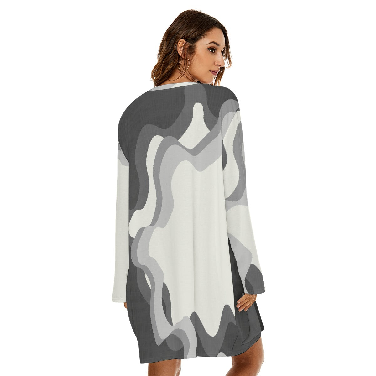 All-Over Print  Women's Loose Crew Neck Dress