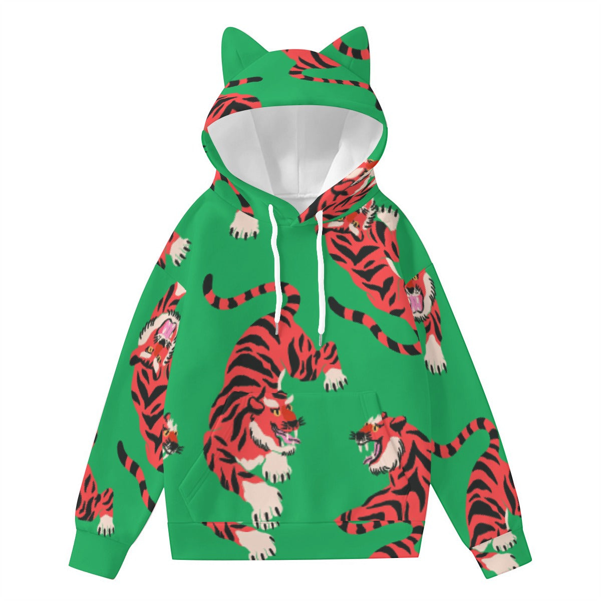 All-Over Print Women’s Hoodie With Decorative Ears