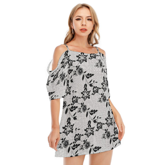 All-Over Print Women's Off-shoulder Cami Dress