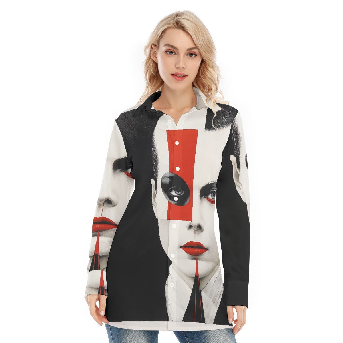 All-Over Print Women's Long Shirt