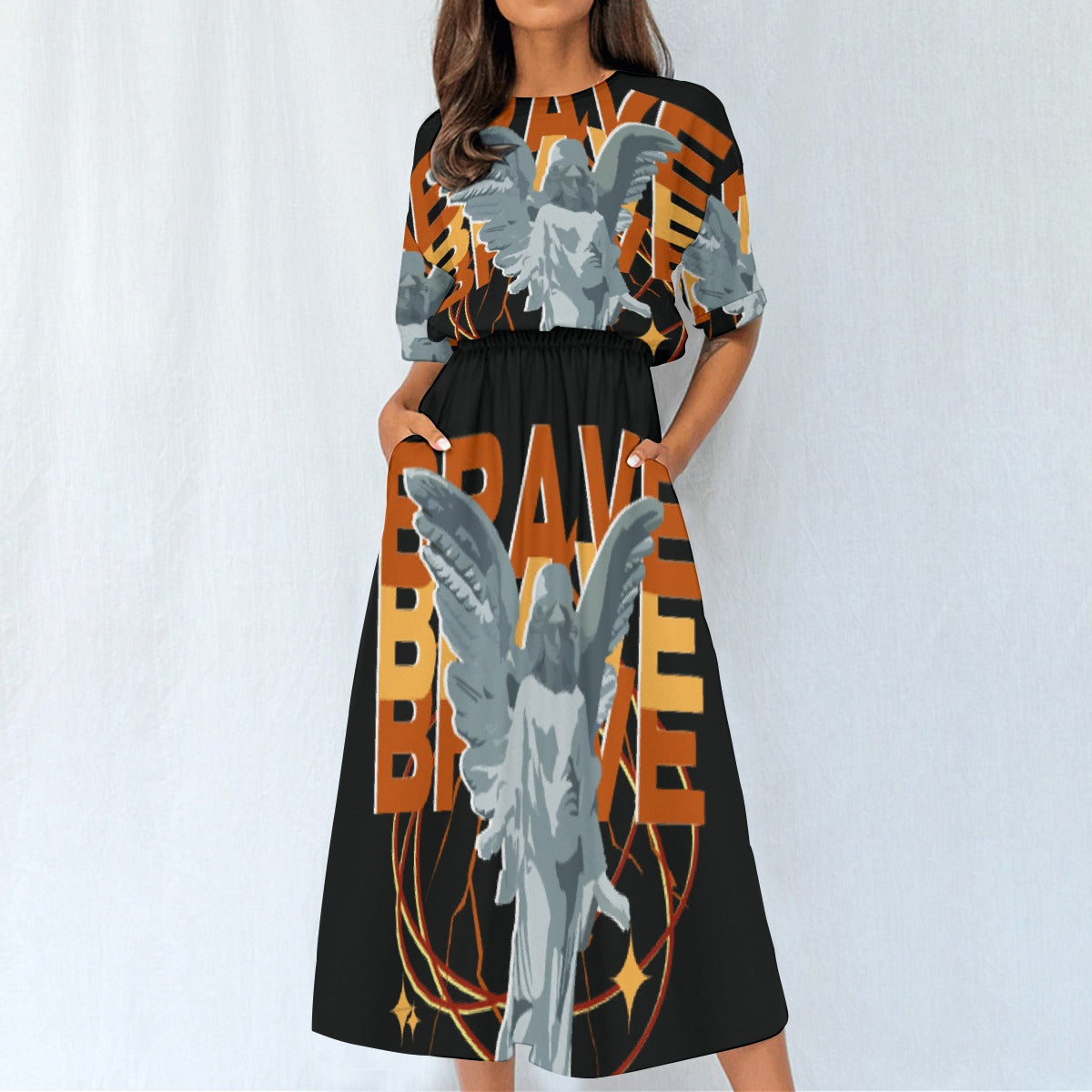 All-Over Print Women's Elastic Waist Dress