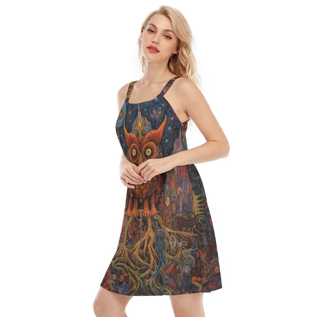 All-Over Print Women's O-neck Cami Dress