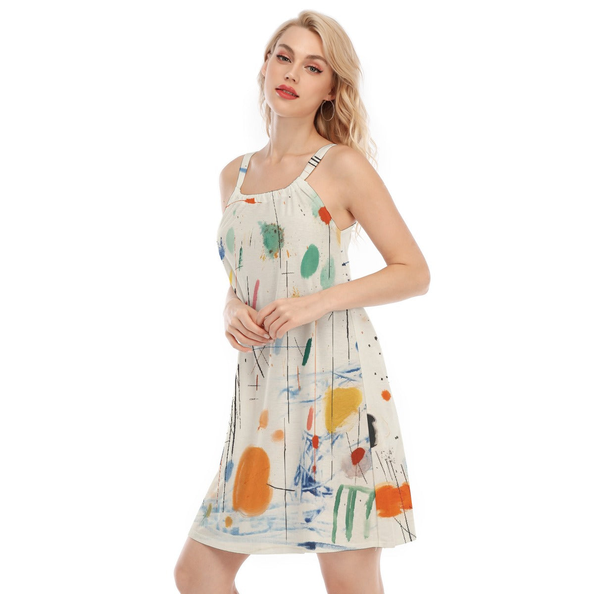 All-Over Print Women's O-neck Cami Dress