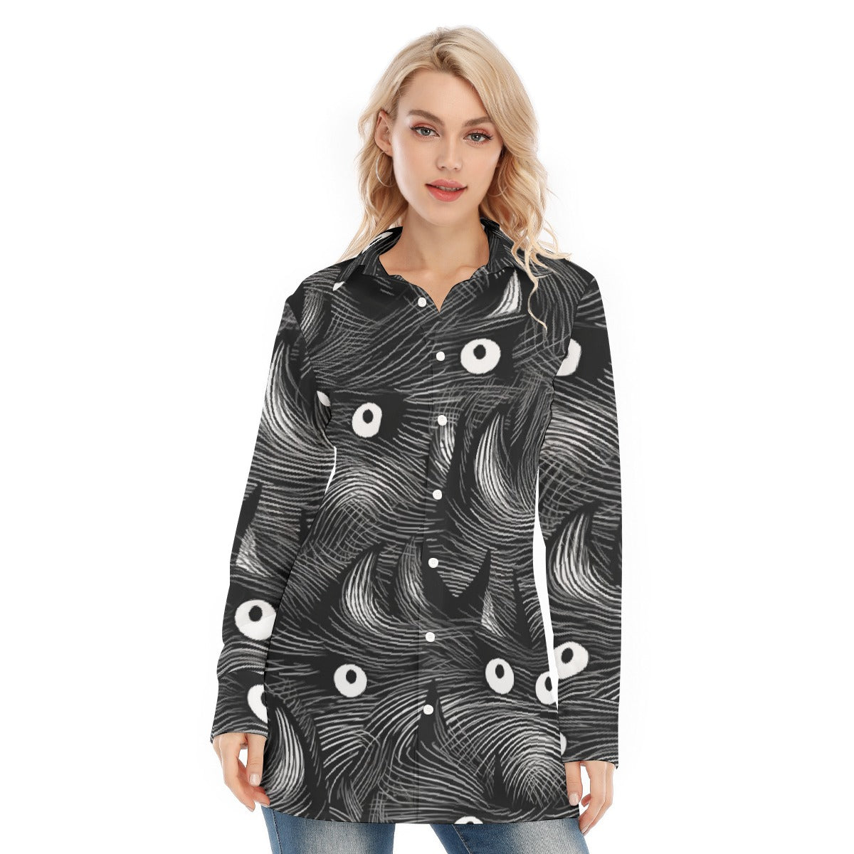 All-Over Print Women's Long Shirt