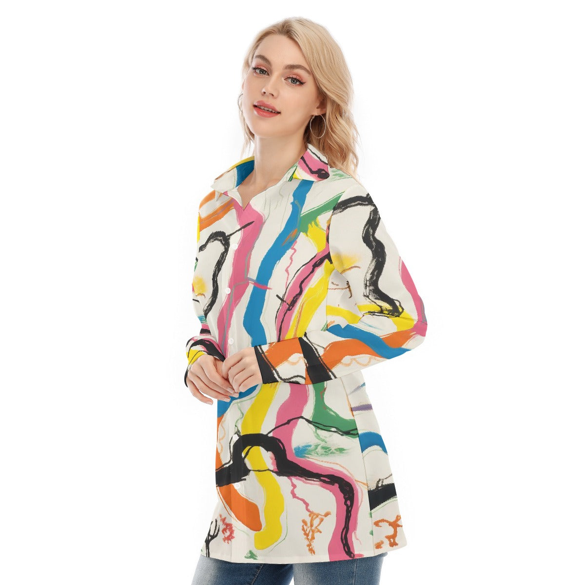 All-Over Print Women's Long Shirt