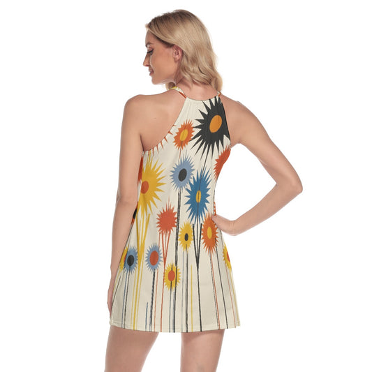 All-Over Print Women's Round Neck Above Knee Dress