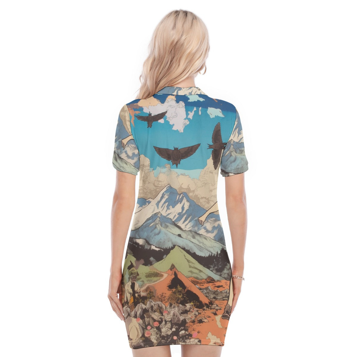 All-Over Print Women's Polo Collar Dress