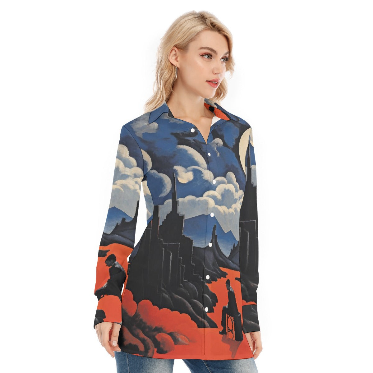 All-Over Print Women's Long Shirt