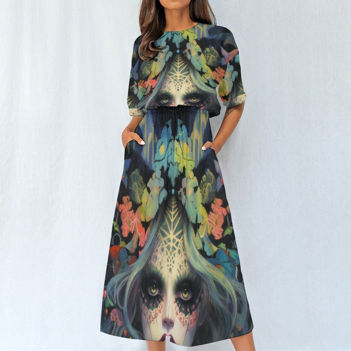 All-Over Print Women's Elastic Waist Dress