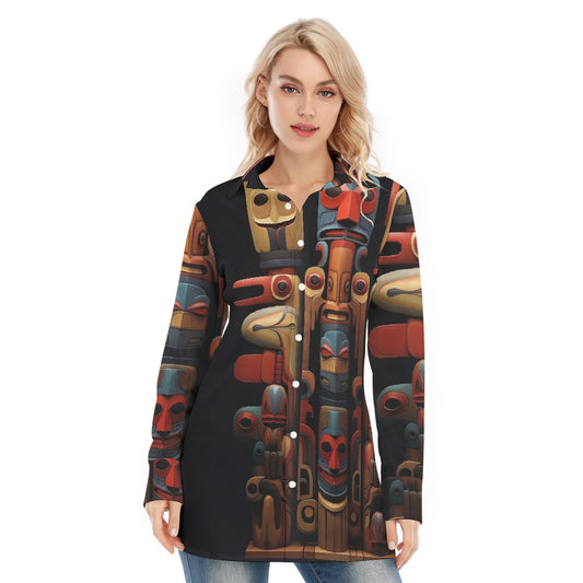 All-Over Print Women's Long Shirt