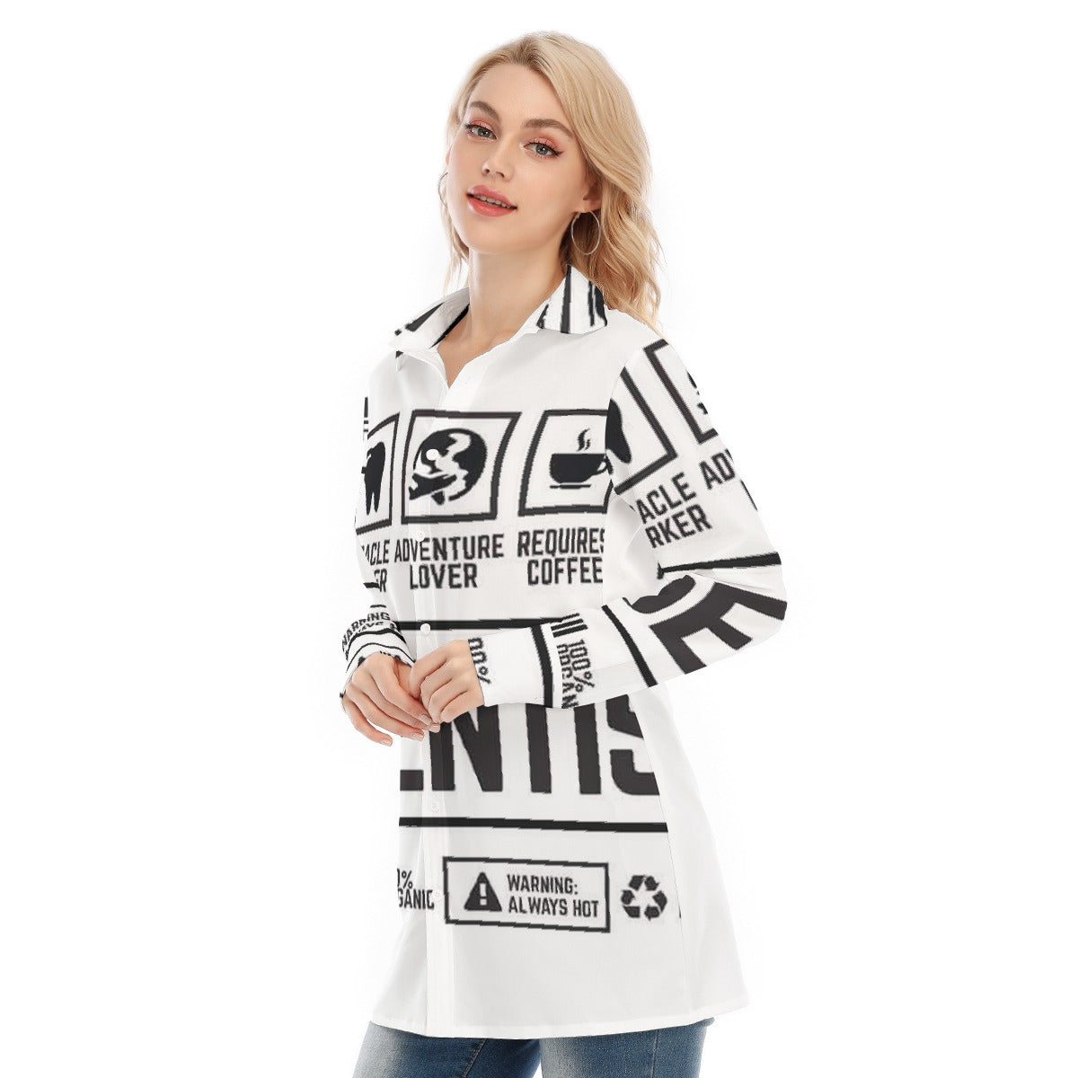 All-Over Print Women's Long Shirt