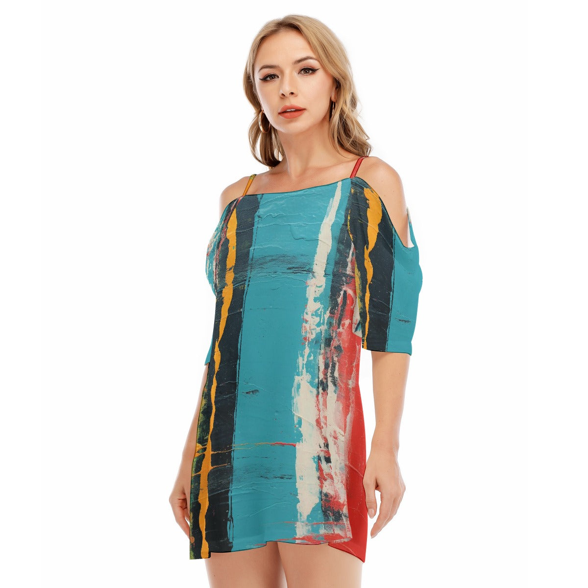 All-Over Print Women's Off-shoulder Cami Dress