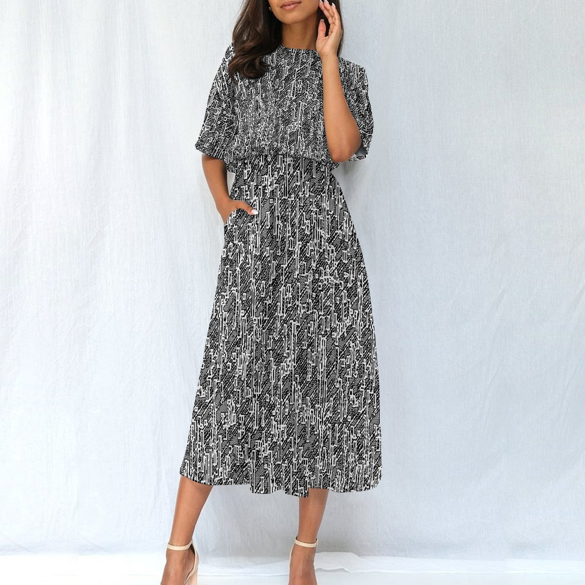 All-Over Print Women's Elastic Waist Dress