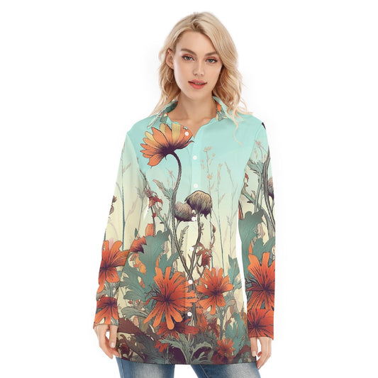 All-Over Print Women's Long Shirt