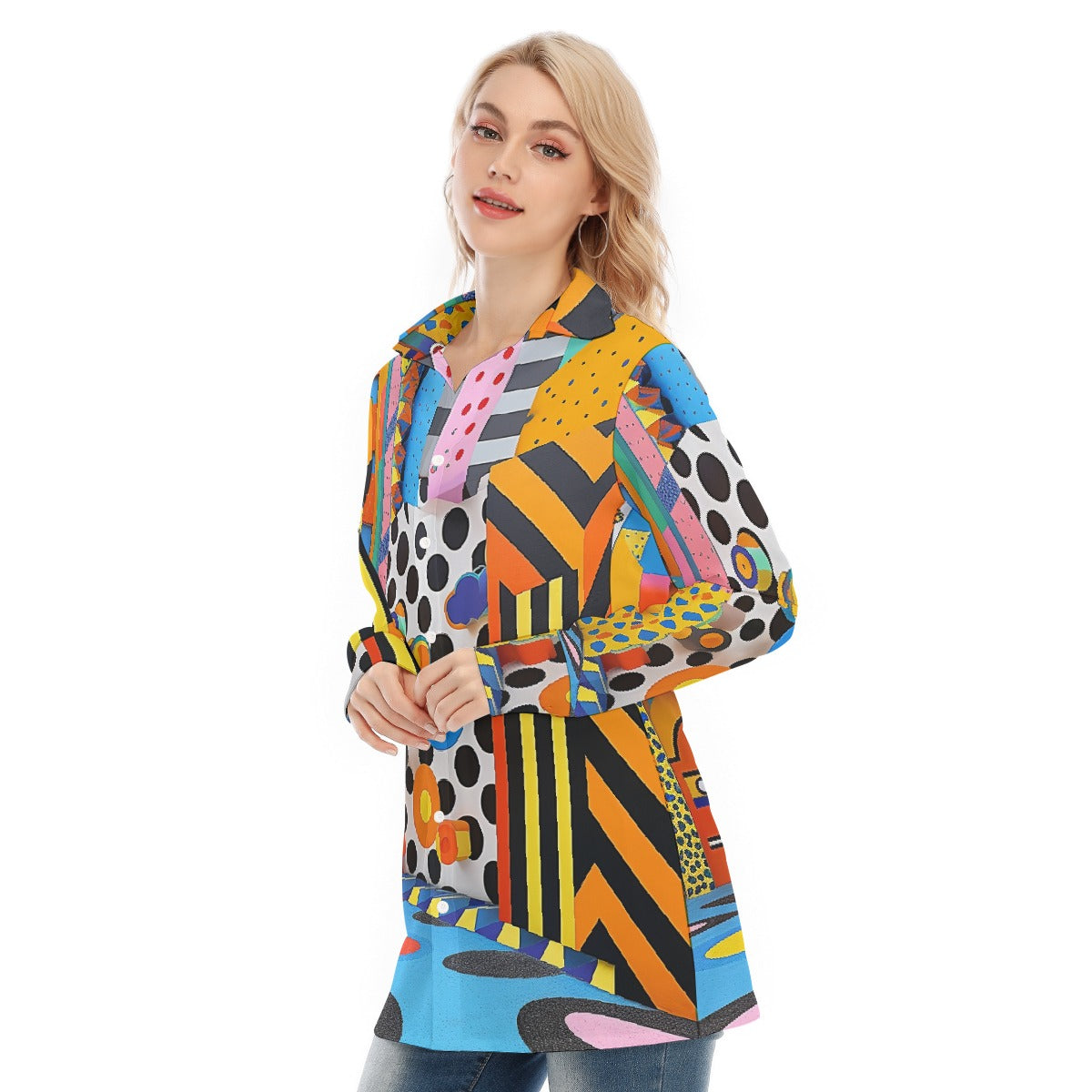 All-Over Print Women's Long Shirt