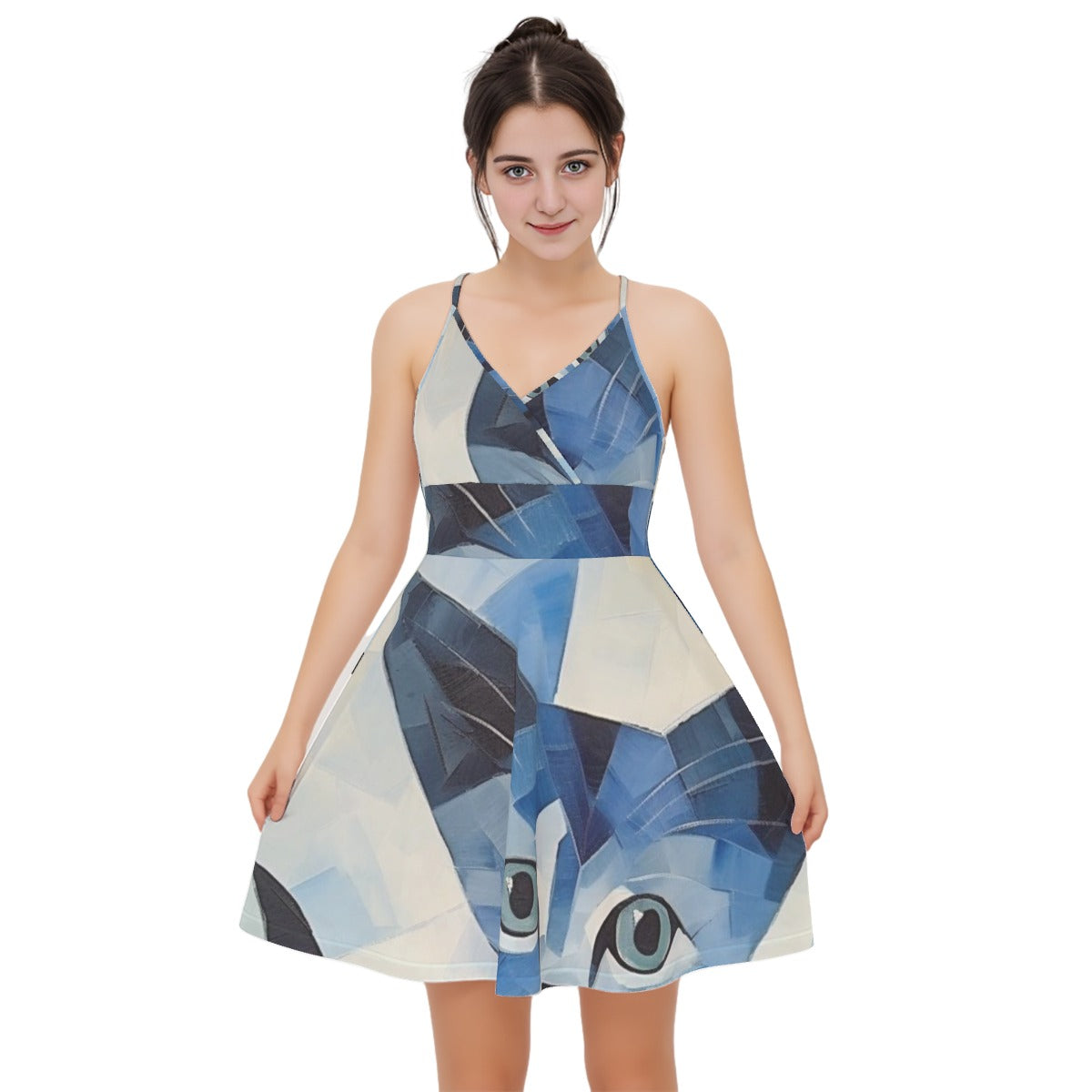 All-Over Print Women‘s Cross Cami Dress