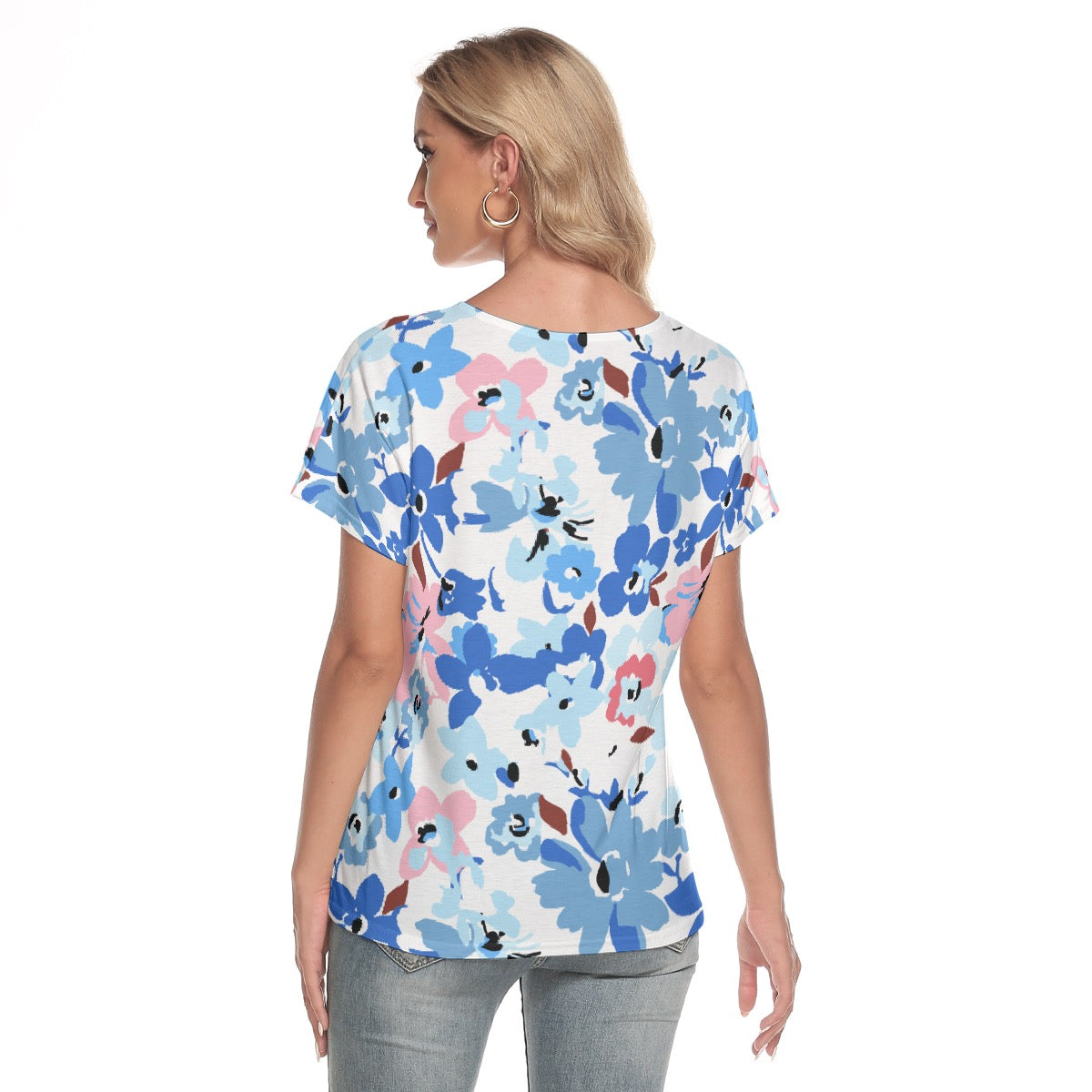 All-Over Print Women's Loose V-neck Short Sleeve T-shirt