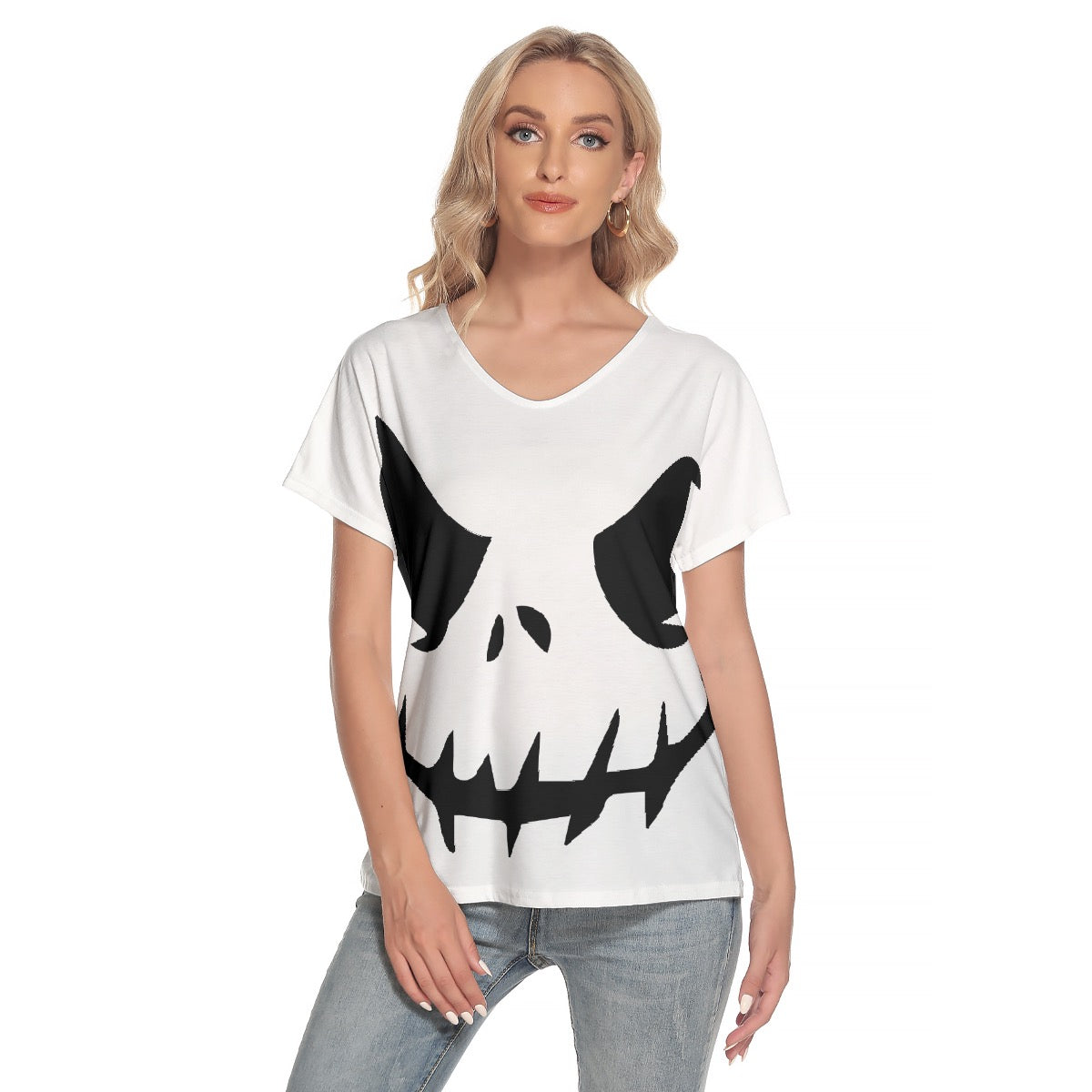 All-Over Print Women's Loose V-neck Short Sleeve T-shirt