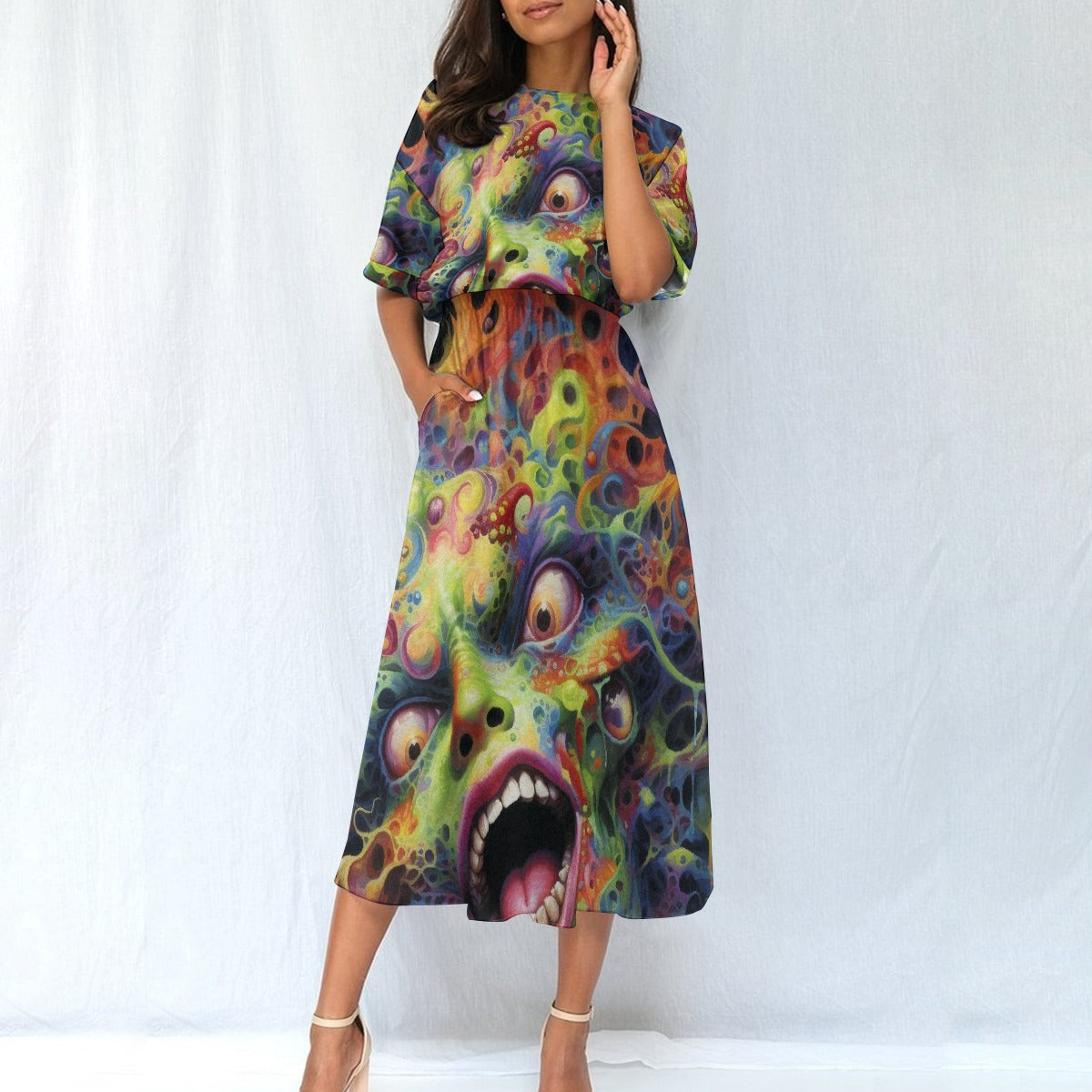 All-Over Print Women's Elastic Waist Dress