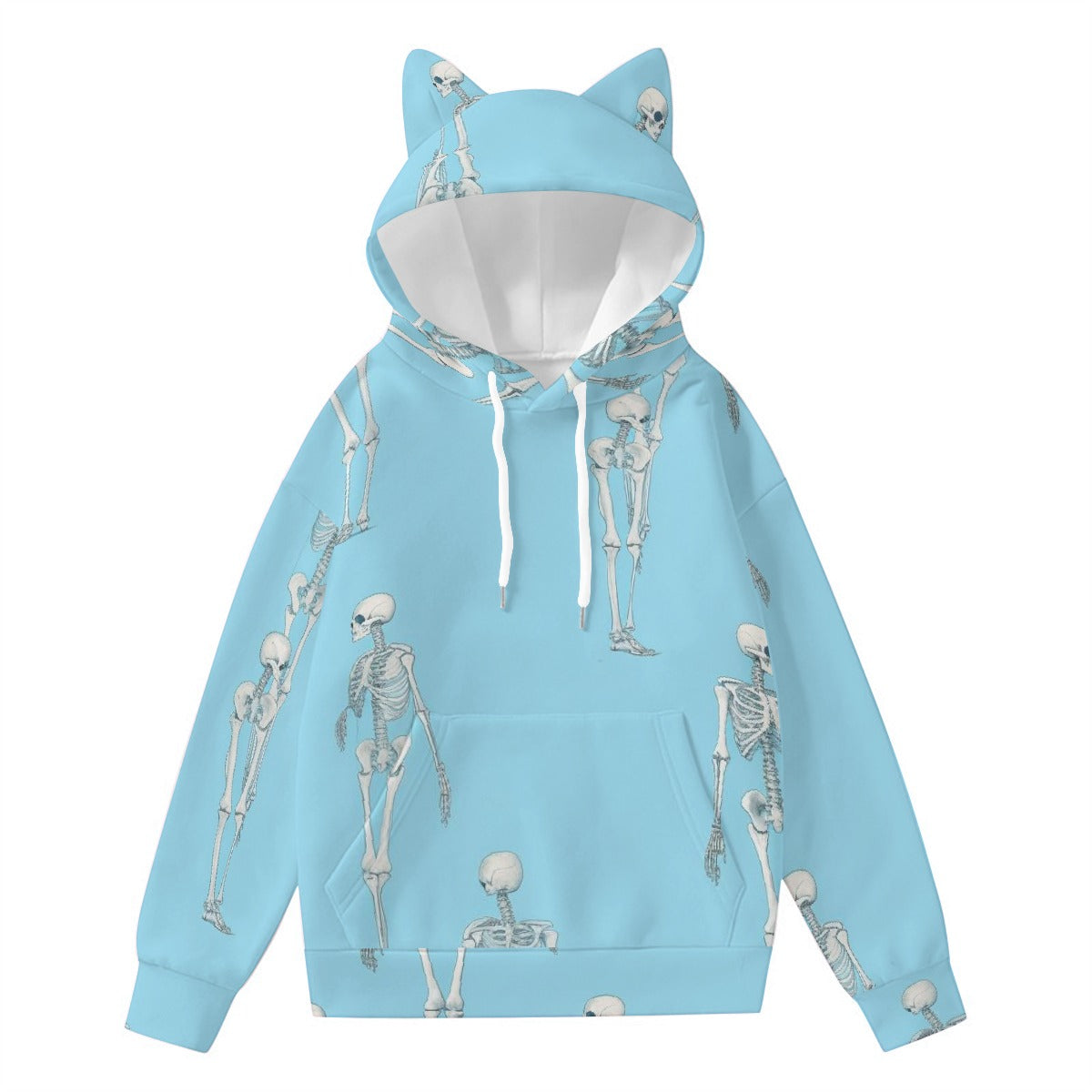 All-Over Print Women’s Hoodie With Decorative Ears