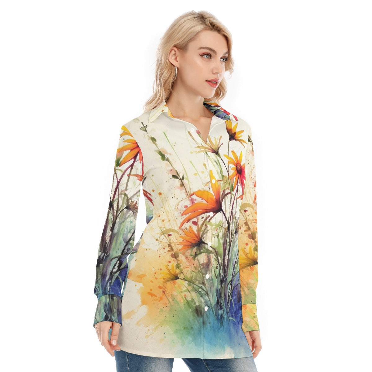 All-Over Print Women's Long Shirt