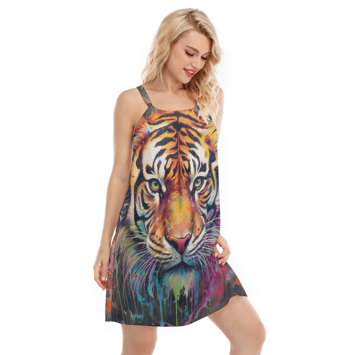 All-Over Print Women's O-neck Cami Dress