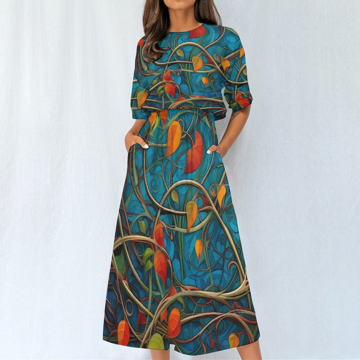 All-Over Print Women's Elastic Waist Dress