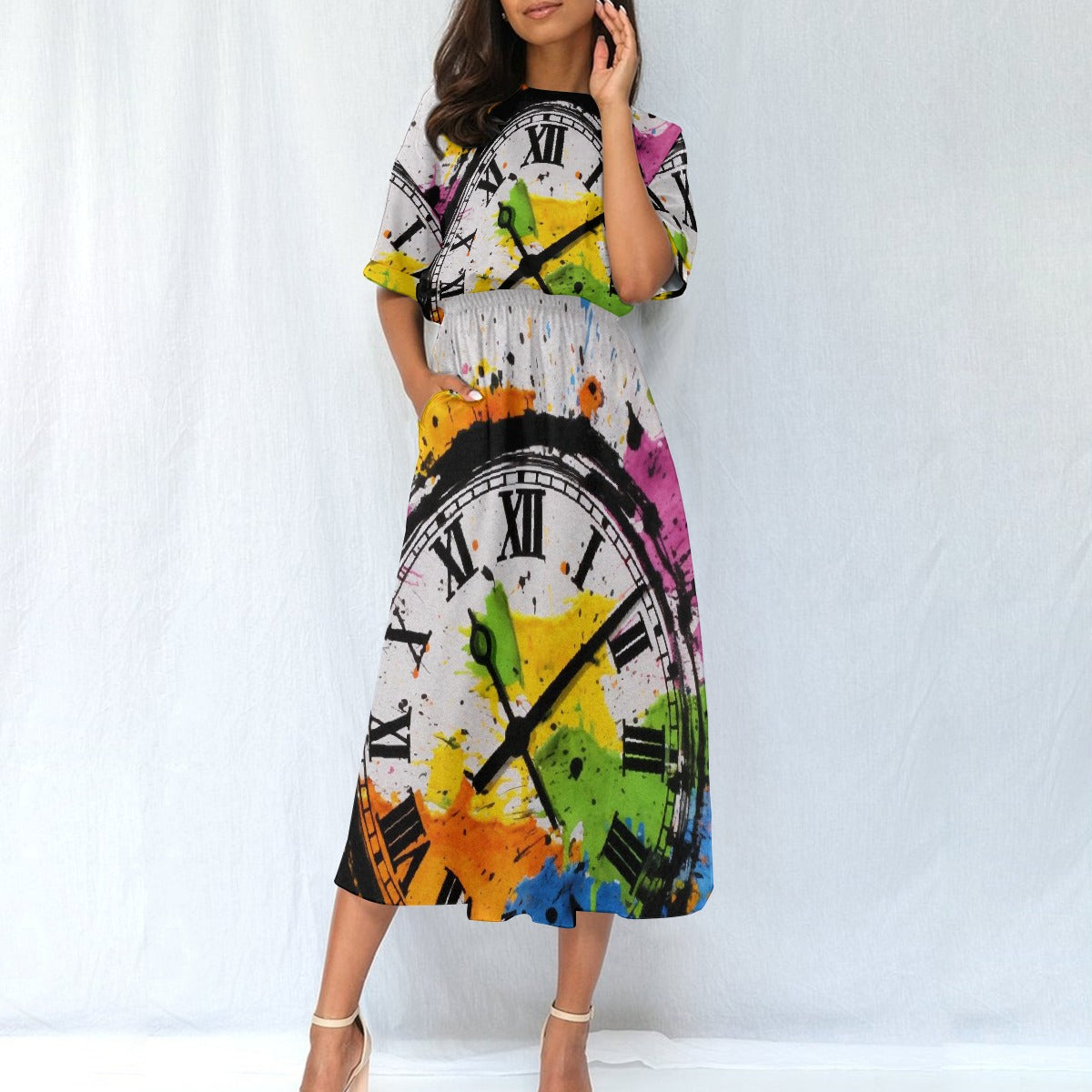 All-Over Print Women's Elastic Waist Dress