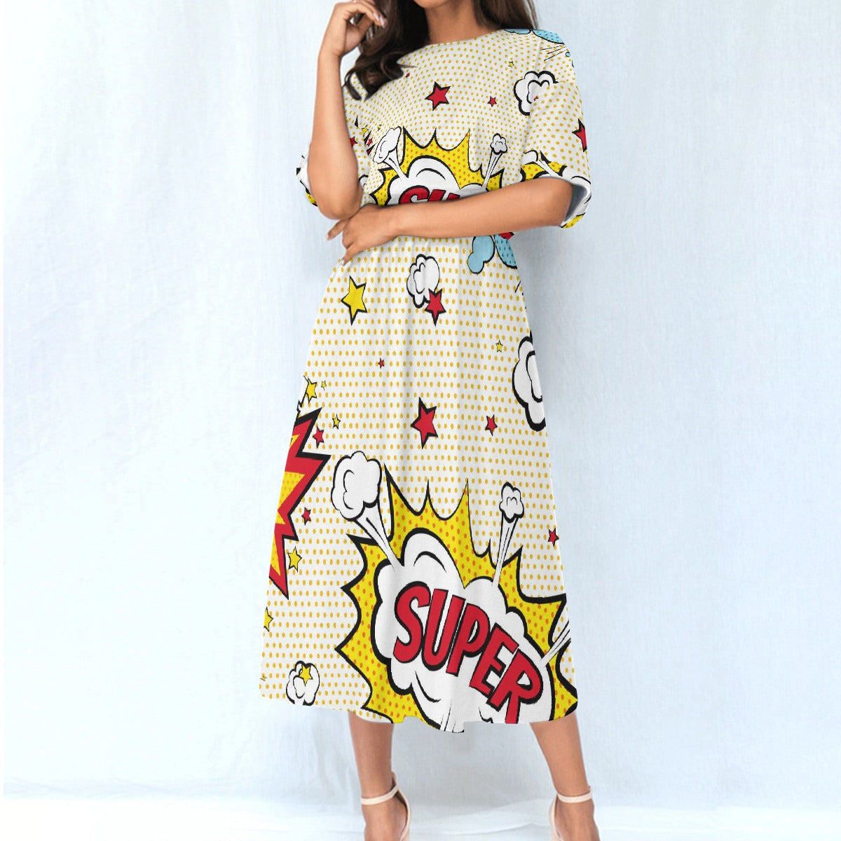 All-Over Print Women's Elastic Waist Dress