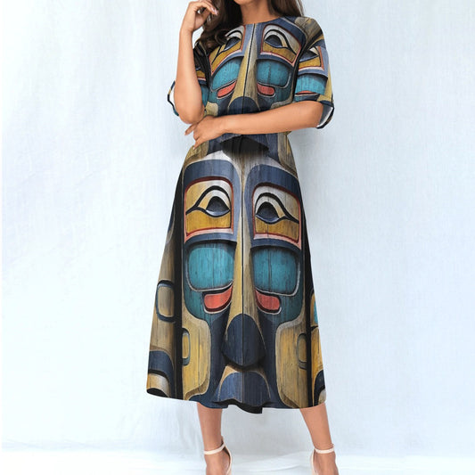 All-Over Print Women's Elastic Waist Dress