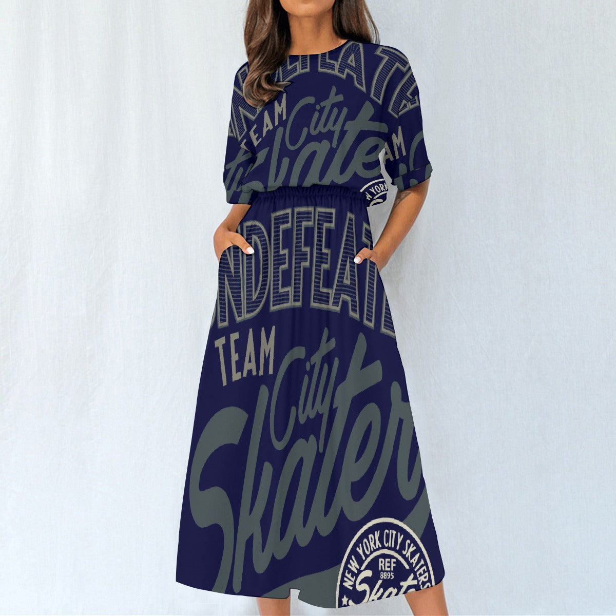 All-Over Print Women's Elastic Waist Dress