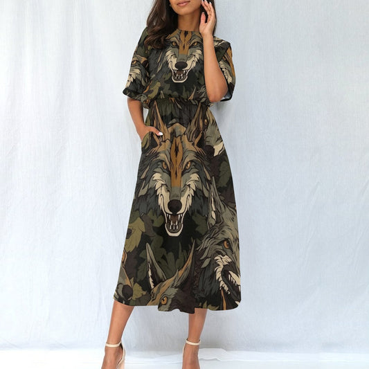 All-Over Print Women's Elastic Waist Dress