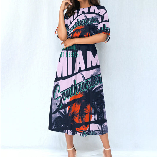 All-Over Print Women's Elastic Waist Dress