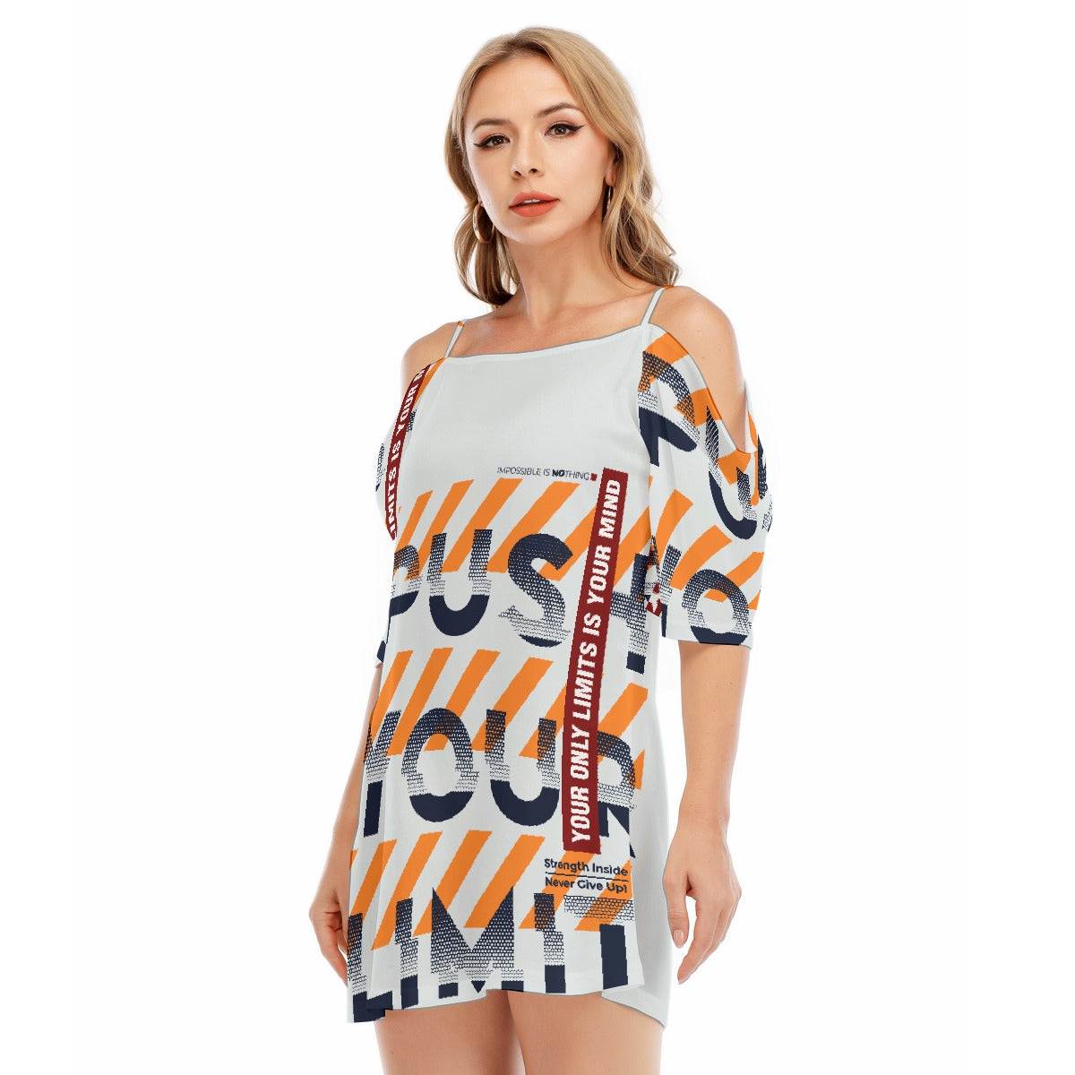 All-Over Print Women's Off-shoulder Cami Dress