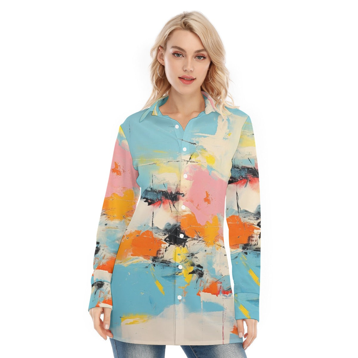 All-Over Print Women's Long Shirt