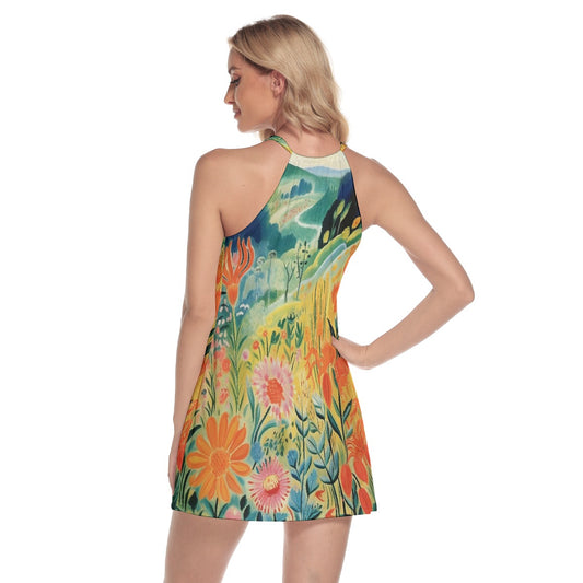 All-Over Print Women's Round Neck Above Knee Dress