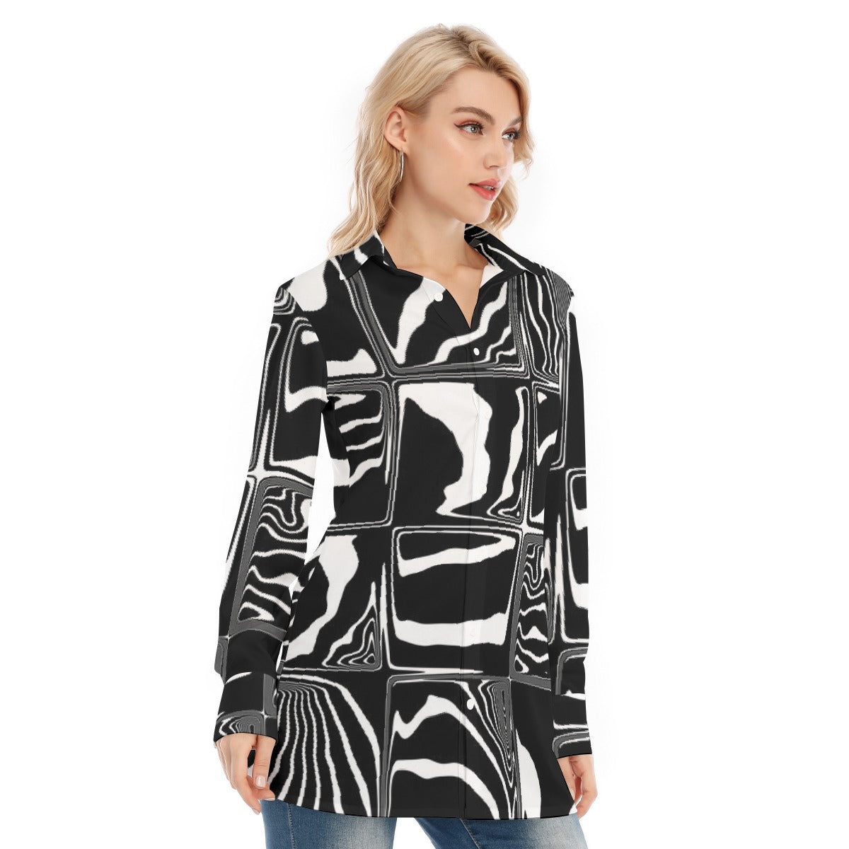 All-Over Print Women's Long Shirt