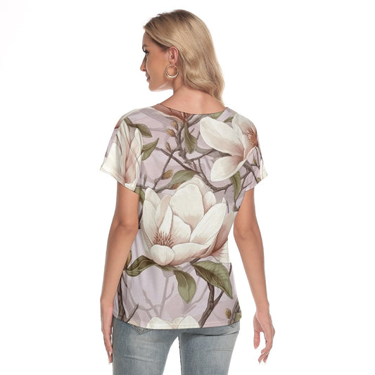 All-Over Print Women's Loose V-neck Short Sleeve T-shirt