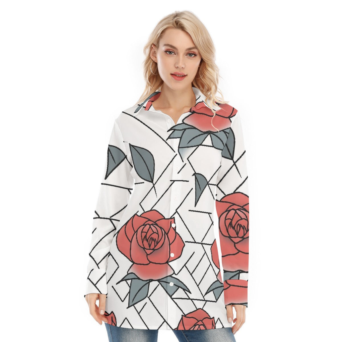 All-Over Print Women's Long Shirt