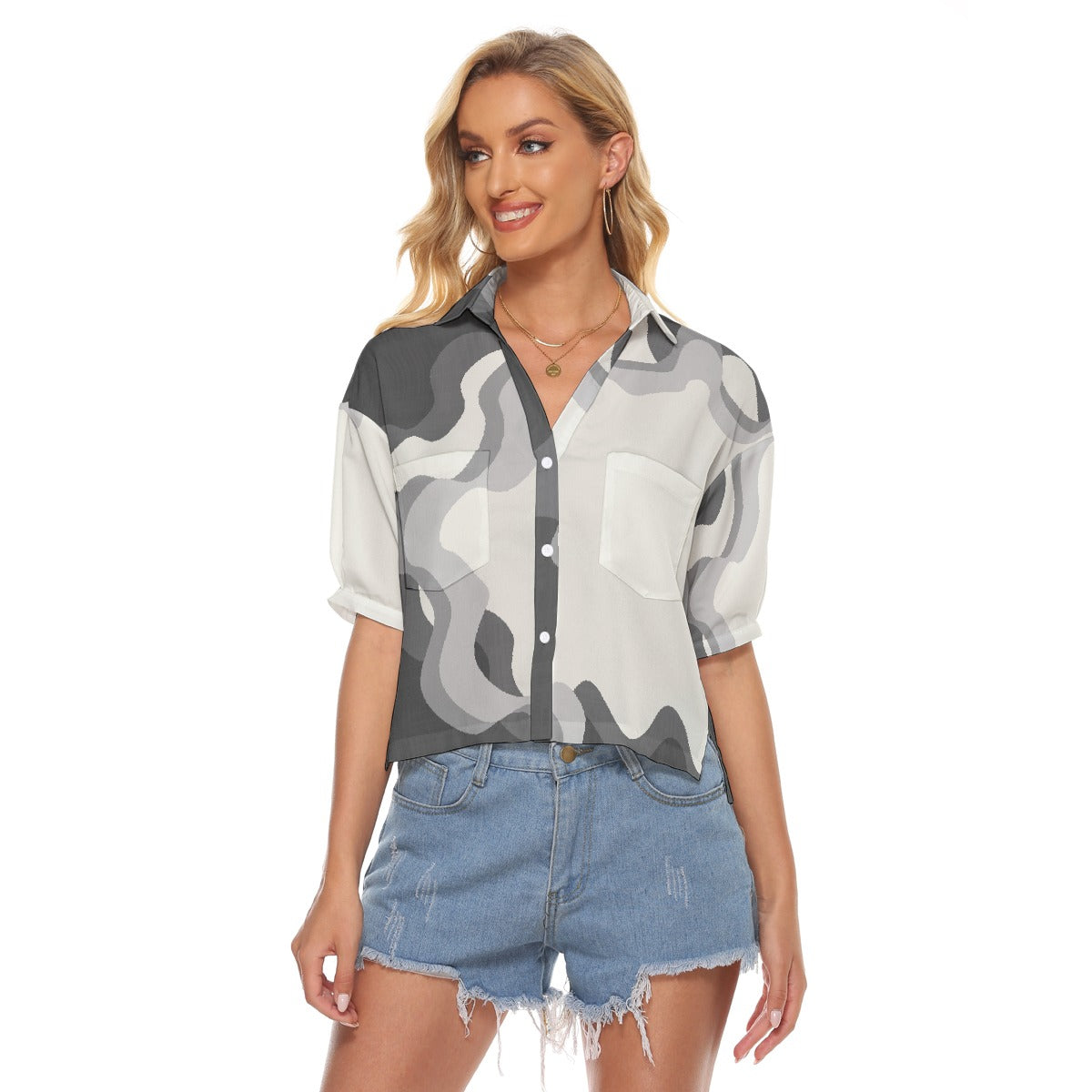 All-Over Print Women's V-neck Shirts