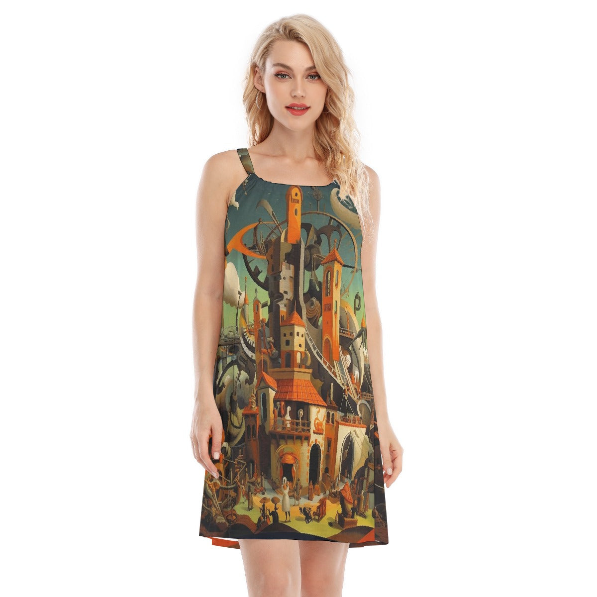 All-Over Print Women's O-neck Cami Dress