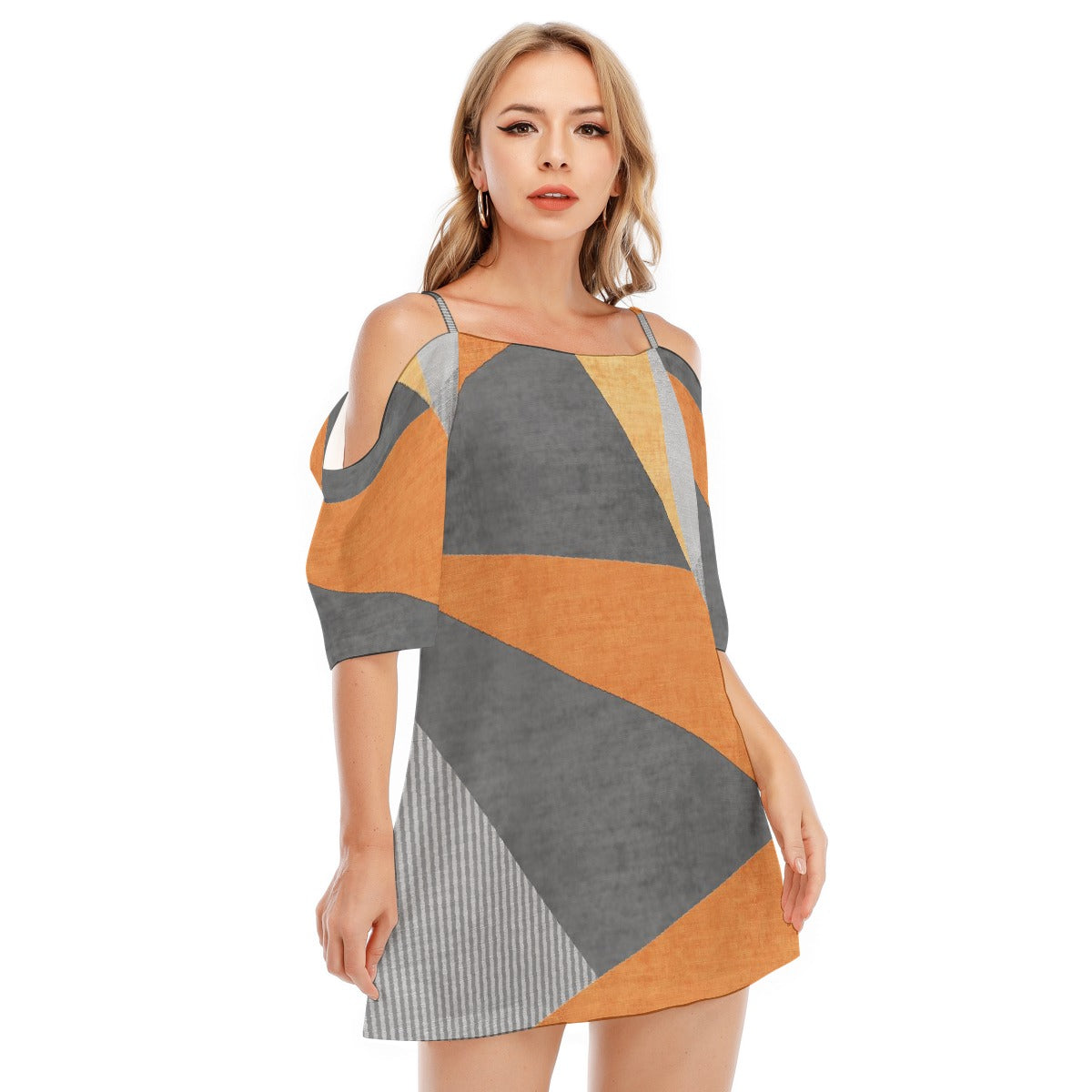 All-Over Print Women's Off-shoulder Cami Dress