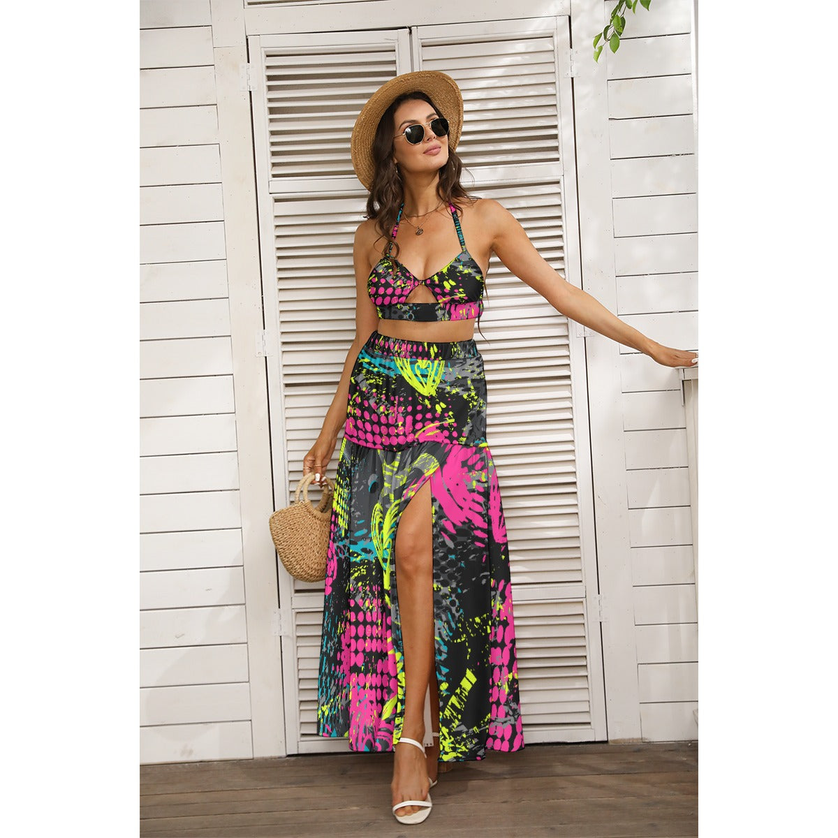 All-Over Print Women's Tie Back Wrap Dress